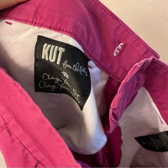 KUT from the Kloth Hot pink fuchsia Crop Stretch Pants Style KC330MA3SF -6 - Picture 7 of 12
